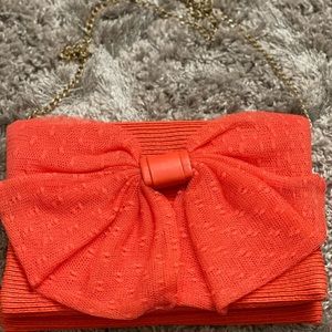 Valentino Red ❤️ Ribbon Cloth Clutch
